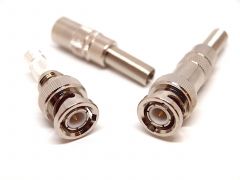165112 - BNC Plug RG58, RG223, or Equivalent Cable, Solder Spill with Cable Grip, Solder Pin Gold Plated.