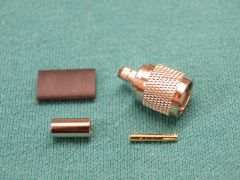 165310 - TNC (Reverse Pin) Plug RG58 or Equivalent Cable, Crimp Nickel Body, Crimp and or Solder Pin Gold Plated.
