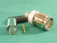 165318 - TNC (Reverse Pin) Socket LMR240, RG8MINI or Equivalent Cable, Crimp Nickel Body, Crimp and or Solder Pin Gold Plated.