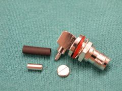 165345 - TNC Bulkhead Socket (Single Hole) RG174, RG188, RG316 or Equivalent Cable, Crimp Nickel Body, Crimp and or Solder Pin Gold Plated.
