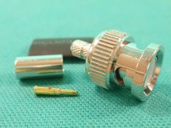 168100B - BNC Plug RG223, RG142 Crimp Body, White Bronze