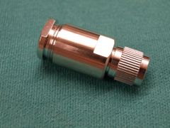 168420 - TNC Plug Ecoflex-10, ANT400, CNT400, LMR400 or Equivalent Cable, Clamp, Top Hat Compression White Bronze Body with Crimp and or Solder Gold Finished Pin.