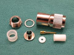 168440 - TNC Plug Aircell-7, ANT300, CNT300, LMR300 or Equivalent Cable, Crimp Body in White Bronze, Crimp and or Solder Pin Gold Plated.