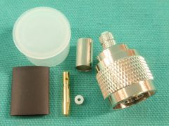 170014 - N Plug Reverse Pin Crimp ANT240-50, CNT240, LMR240 & RG8 Mini, Crimp Body Nickel Finish & Solder Pin, 
