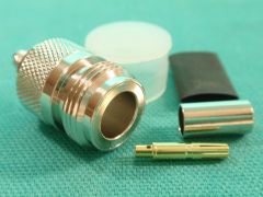 170026 - N Line Socket (Jack) RG58, RG141 Crimp Body, Nickel and Crimp/Solder Pin Gold Plated.
