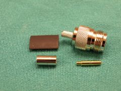 170026B - N Line Socket (Jack) RG223, RG142, RG400 Crimp Body, Nickel and Crimp/Solder Pin Gold Plated.