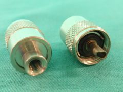 170105 - UHF Plug PL259 RG58, Screw On Body, Solder Pin in Nickel
