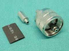 170107T - UHF Plug PL259 RG178, RG196, Crimp Body, Solder Pin in Nickel