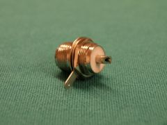 170125 - UHF Bulkhead Socket (Single Hole) Solder Spill, Solder Pin in Nickel with Solder tag.