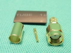 170166 - SMA Plug RG58, RG141 Crimp Gold Plated Body, Crimp or Solder Reverse Pin Gold Plated.

