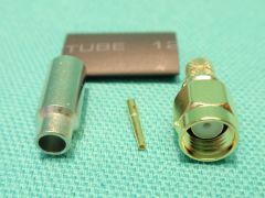 170166P - SMA Plug Reverse Pin SR35 (3.5mm O.D.) Crimp Gold Plated Body, Crimp or Solder Reverse Pin Gold Plated.