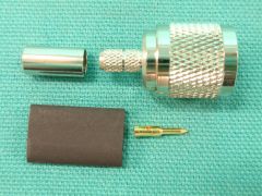170203 - TNC Plug RG58, RG141 or Equivalent Cable, Crimp Body in Nickel, Solder Pin Gold Plated.