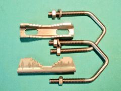 BE661SS/PK03 - 2.2" M8 V BOLTS WITH JAW CLAMP SADDLES IN T316 STAINLESS STEEL, MARINE GRADE A4