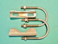 BE661SS/05 - 2.2" M8 U BOLTS WITH JAW CLAMP SADDLES IN T316 STAINLESS STEEL, MARINE GRADE A4