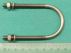 1.5" U Bolt, M6 thread x 80mm internal length x 60mm thread length in T316 Stainless Steel A4