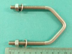 BE851SS 2.2" V Bolt, M8 thread x 92mm internal length x 60mm thread length in T316 Stainless Steel A4