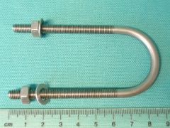 BE857SS - 1.25" U Bolt, M6 thread x 80mm internal length x 60mm thread length in T316 Stainless Steel A4