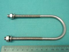 BE863SS - 1.9" (Scaffold) U Bolt, M8 thread x 130mm internal length x 80mm thread length T316 Stainless Steel