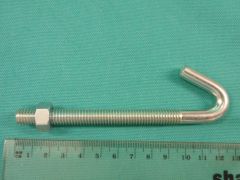 BE916 - J Bolt, M10 thread x 110mm x 90mm BZP (Bright Zinc Plated)