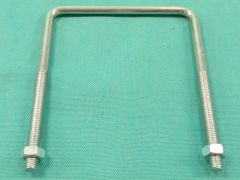 BE948 - 4" Square Bottom Bolt, M8 thread x 122mm internal length x 65mm thread length, Bright Zinc Plated (BZP)
