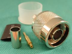 170016 - N Plug for RG58 Crimp Body, Nickel and Solder Pin ONLY Gold Plated.