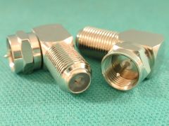 F Right Angle Coupler, Male / Female