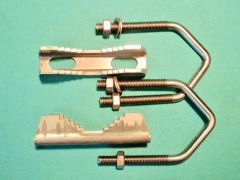 BE661SS/PK03 - 2.2" M8 V BOLTS WITH JAW CLAMP SADDLES IN T316 STAINLESS STEEL, MARINE GRADE A4