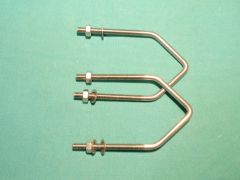 BE661SS/PK22 - 2.2" M6 V BOLTS T316 STAINLESS STEEL, MARINE GRADE A4