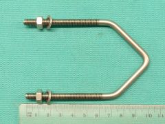 BE843SS 2.2" V Bolt, M6 thread x 95mm internal length x 60mm thread length in T316 Stainless Steel A4