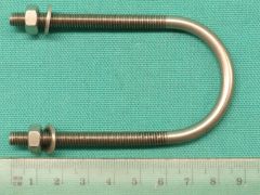 1.5" U Bolt, M6 thread x 80mm internal length x 60mm thread length in T316 Stainless Steel A4