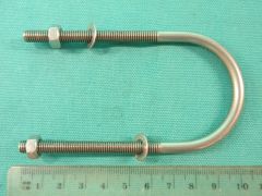 BE 852SS 1.75" U Bolt M6 Thread, 100mm Internal length x 60mm Thread T316 Stainless Steel A4