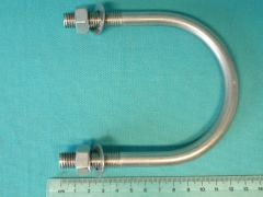BE867SS - 3.5" U Bolt, M12 thread x 115mm internal length x 40mm thread length T316 Stainless Steel