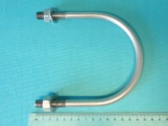 BE868SS - 4.5" U Bolt, M12 thread x 140mm internal length x 40mm thread length T316 Stainless Steel