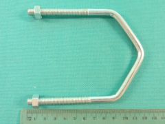 BE958 - 3" V Bolt, M8 thread x 110mm internal length x 60mm thread length, Bright Zinc Plated (BZP)