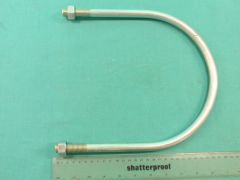 BE997 - 11" U Bolt, M16 thread x 315mm internal length x 51mm thread length, Bright Zinc Plated (BZP)